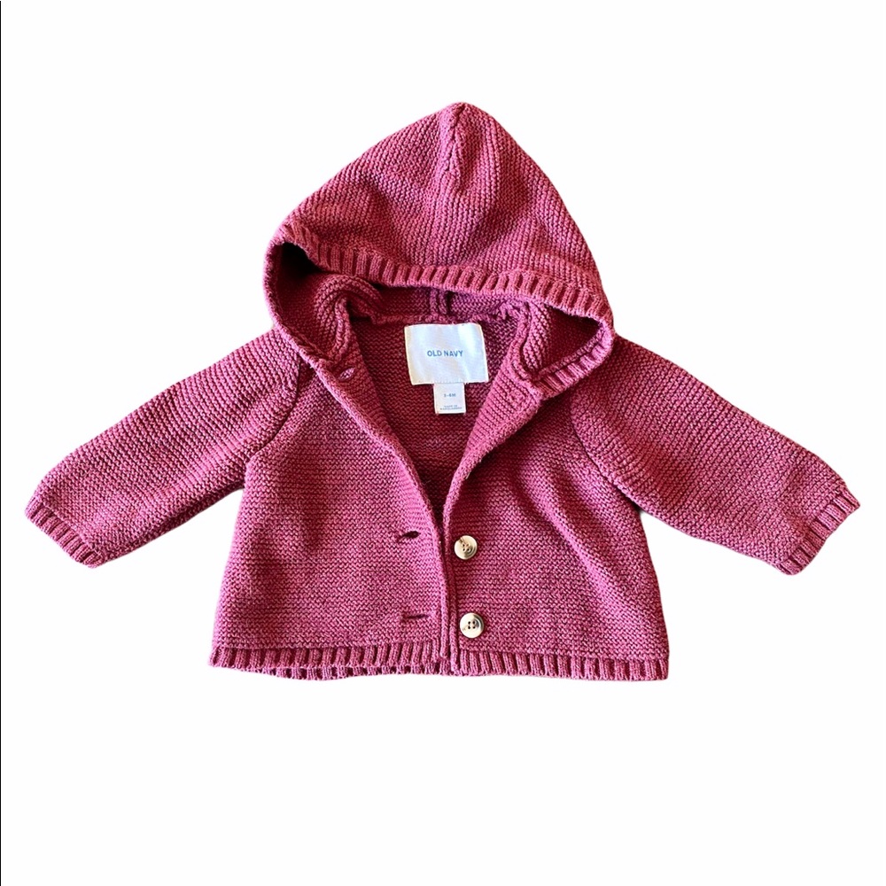 Old Navy Burgundy Baby Cardigan 3-6 month